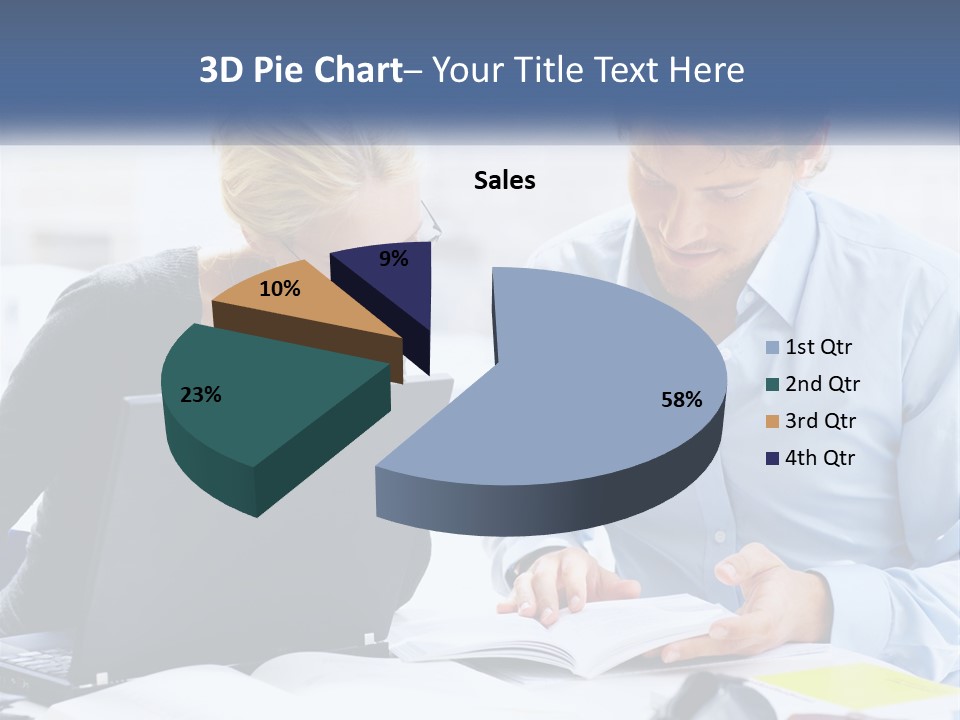 A Man And Woman Looking At A Laptop Screen PowerPoint Template