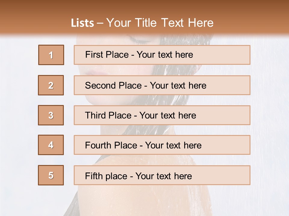 Shampoo Closed Girl PowerPoint Template