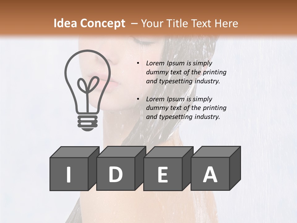 Shampoo Closed Girl PowerPoint Template