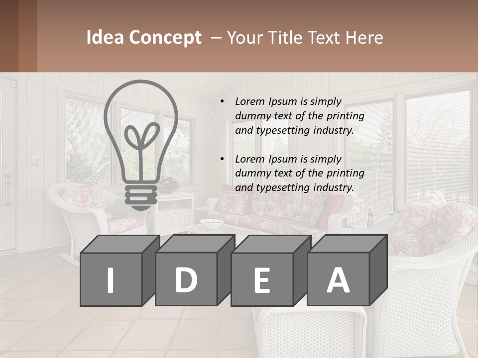 Furniture Suburban Window PowerPoint Template