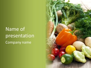 Farm Green Pepper PowerPoint Template