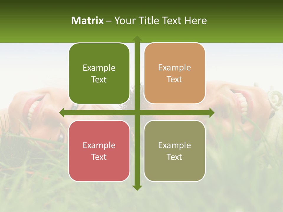 A Couple Of Women Laying On Top Of A Lush Green Field PowerPoint Template