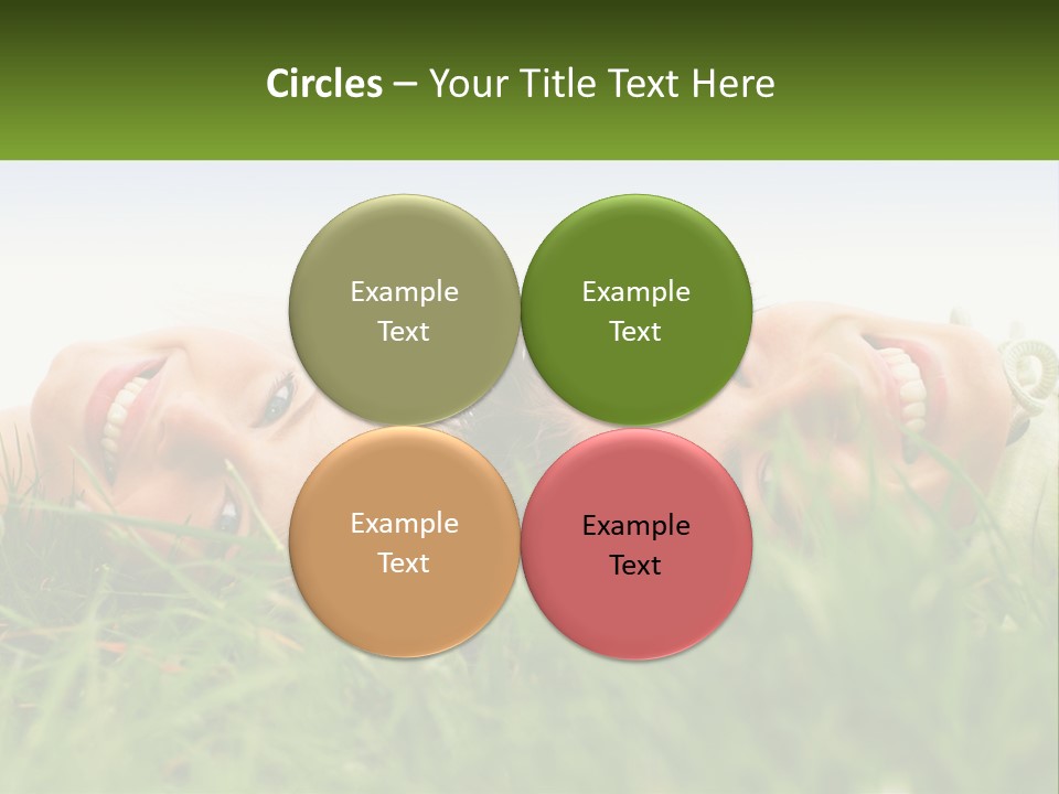 A Couple Of Women Laying On Top Of A Lush Green Field PowerPoint Template