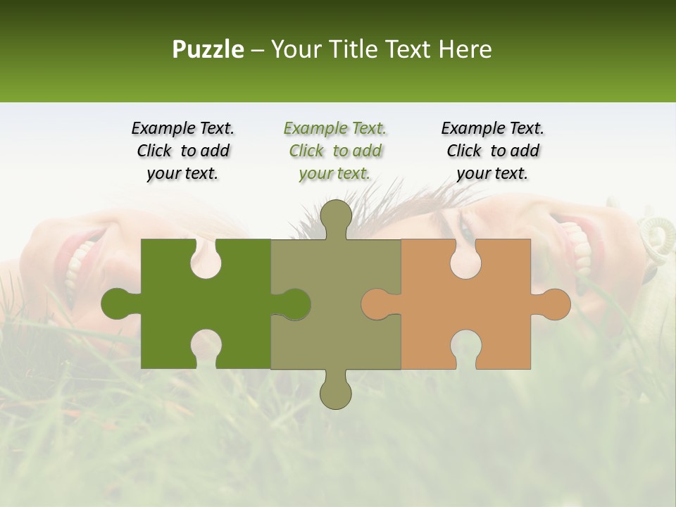 A Couple Of Women Laying On Top Of A Lush Green Field PowerPoint Template