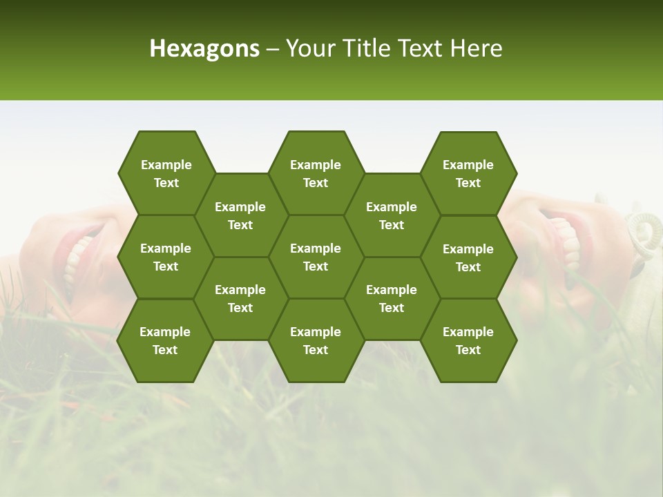 A Couple Of Women Laying On Top Of A Lush Green Field PowerPoint Template