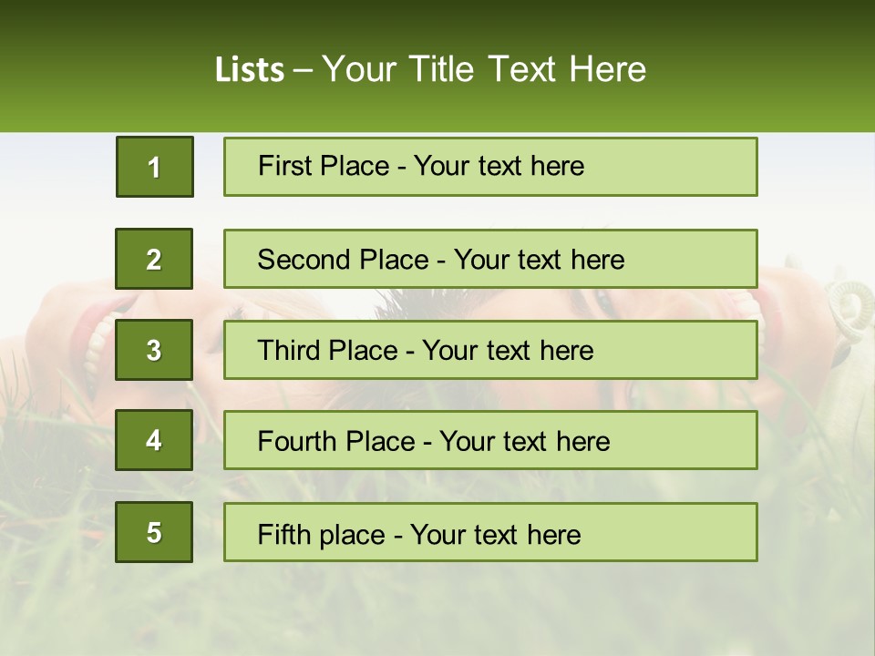 A Couple Of Women Laying On Top Of A Lush Green Field PowerPoint Template