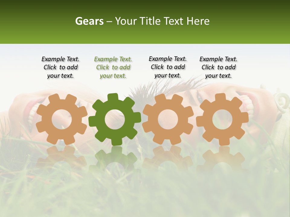 A Couple Of Women Laying On Top Of A Lush Green Field PowerPoint Template