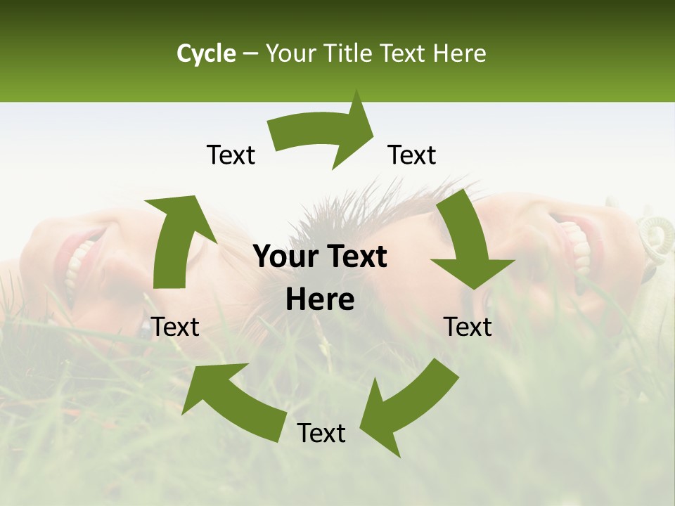 A Couple Of Women Laying On Top Of A Lush Green Field PowerPoint Template