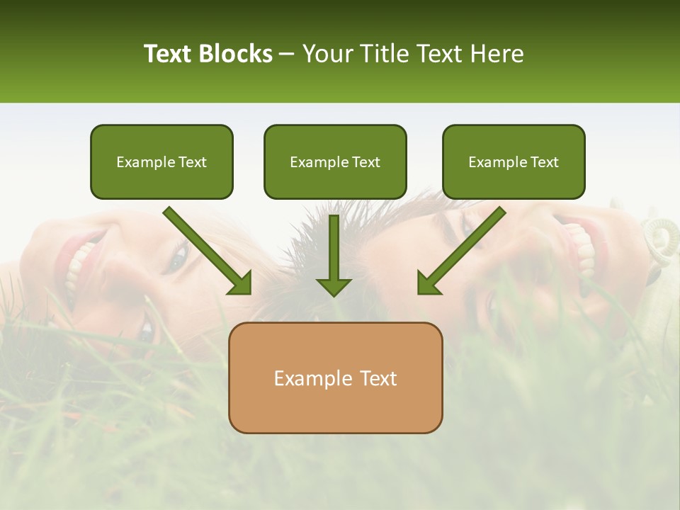 A Couple Of Women Laying On Top Of A Lush Green Field PowerPoint Template