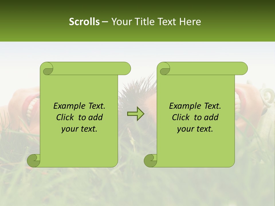 A Couple Of Women Laying On Top Of A Lush Green Field PowerPoint Template