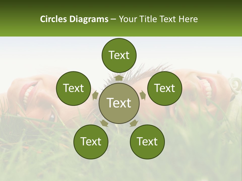 A Couple Of Women Laying On Top Of A Lush Green Field PowerPoint Template