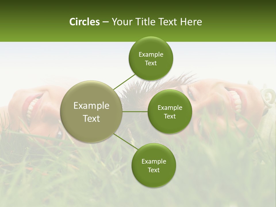 A Couple Of Women Laying On Top Of A Lush Green Field PowerPoint Template