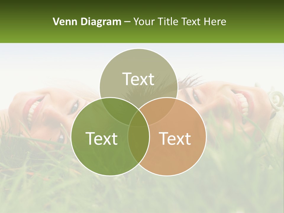 A Couple Of Women Laying On Top Of A Lush Green Field PowerPoint Template