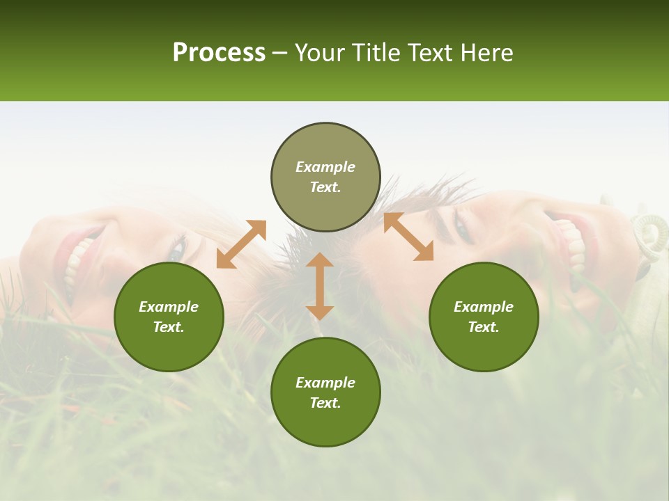 A Couple Of Women Laying On Top Of A Lush Green Field PowerPoint Template