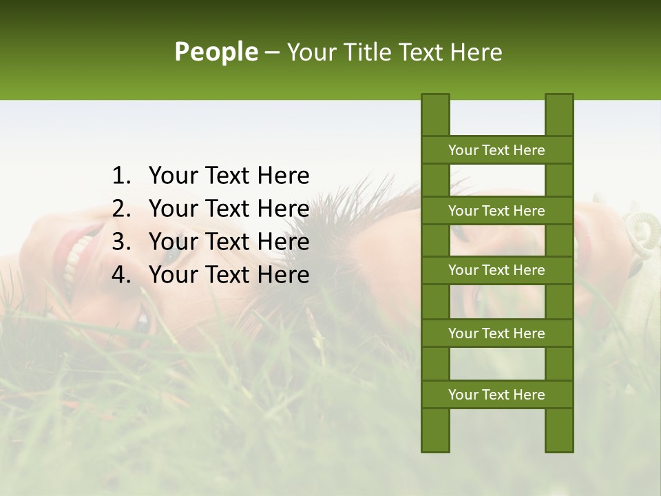 A Couple Of Women Laying On Top Of A Lush Green Field PowerPoint Template