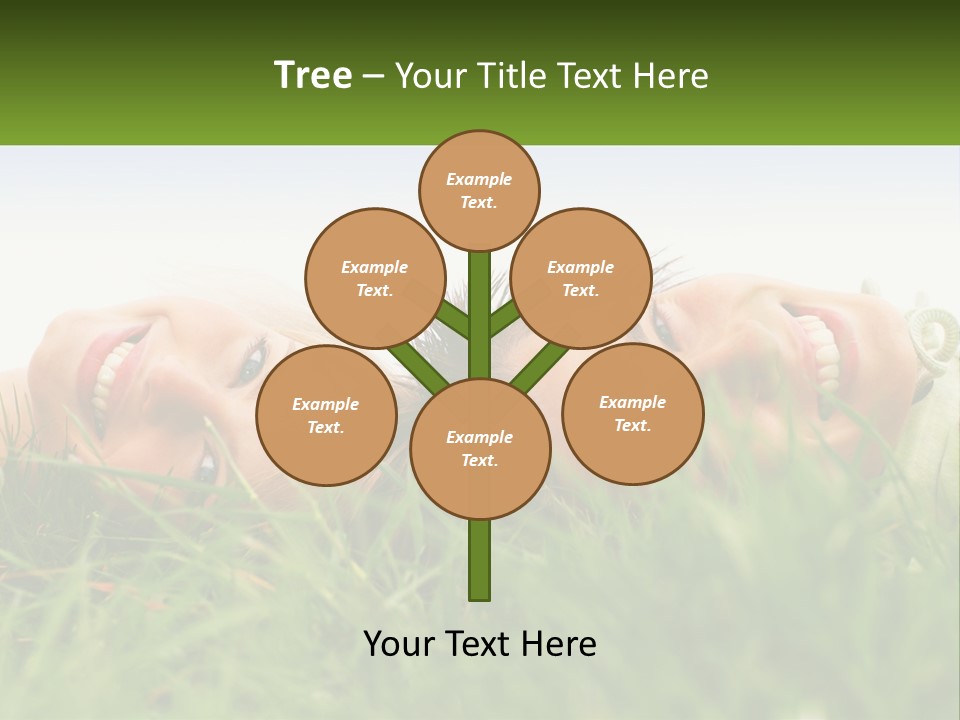 A Couple Of Women Laying On Top Of A Lush Green Field PowerPoint Template