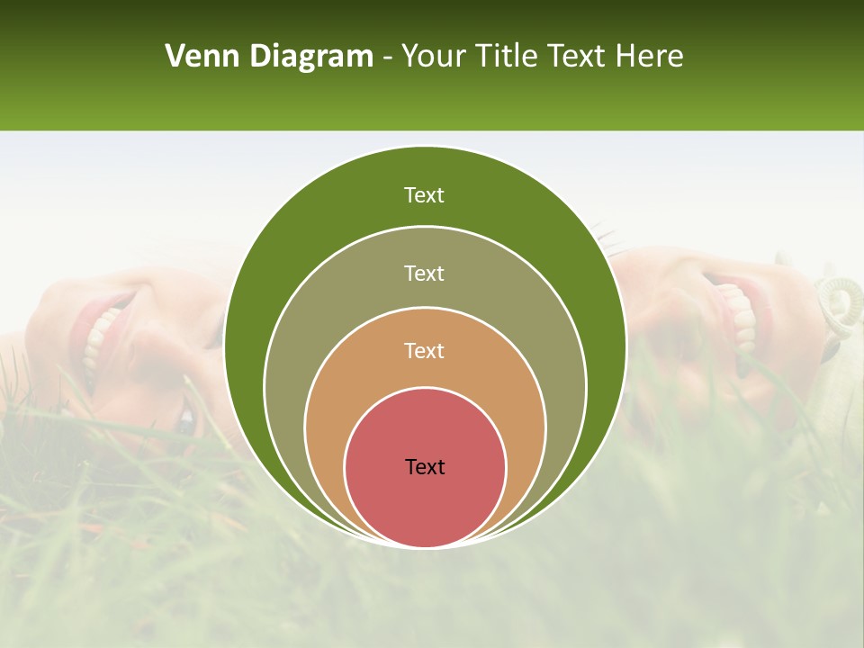 A Couple Of Women Laying On Top Of A Lush Green Field PowerPoint Template