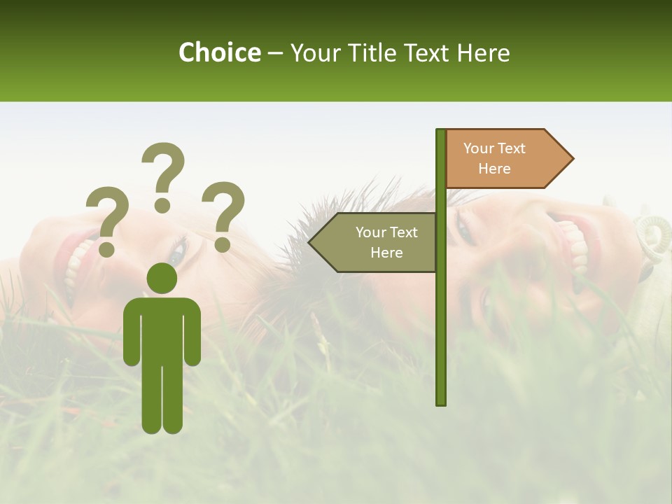 A Couple Of Women Laying On Top Of A Lush Green Field PowerPoint Template
