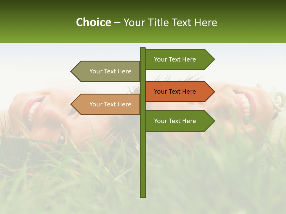 A Couple Of Women Laying On Top Of A Lush Green Field PowerPoint Template