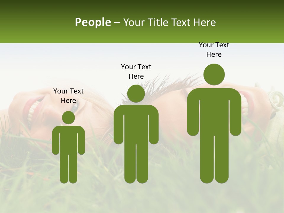 A Couple Of Women Laying On Top Of A Lush Green Field PowerPoint Template