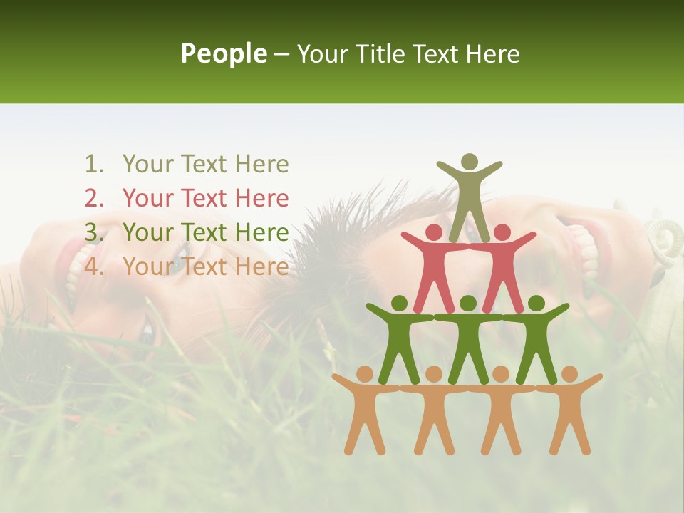 A Couple Of Women Laying On Top Of A Lush Green Field PowerPoint Template