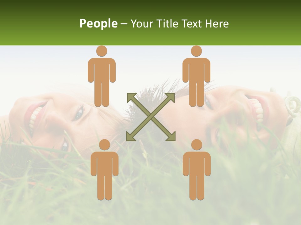 A Couple Of Women Laying On Top Of A Lush Green Field PowerPoint Template