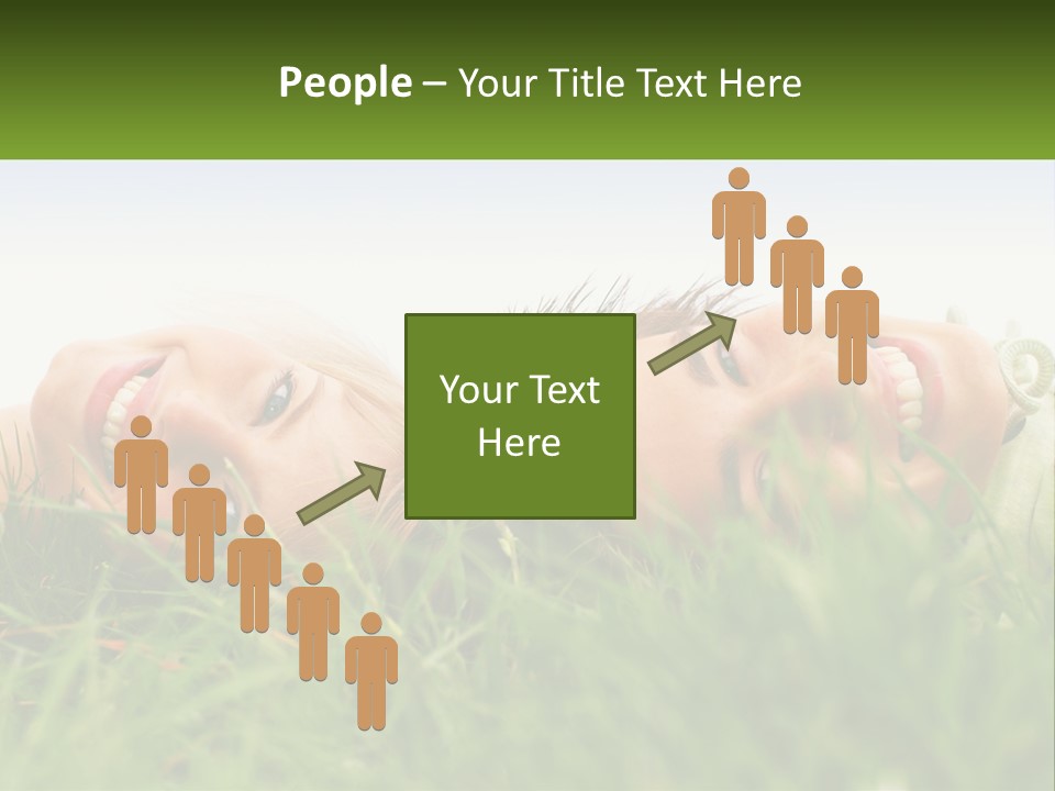 A Couple Of Women Laying On Top Of A Lush Green Field PowerPoint Template