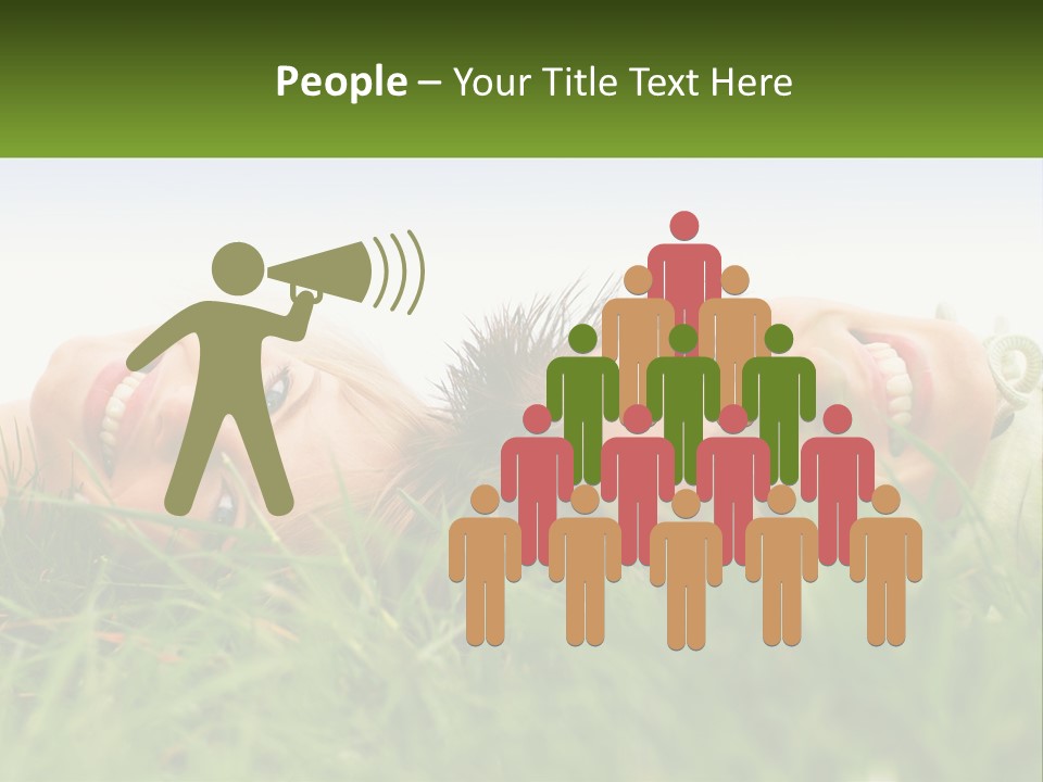 A Couple Of Women Laying On Top Of A Lush Green Field PowerPoint Template