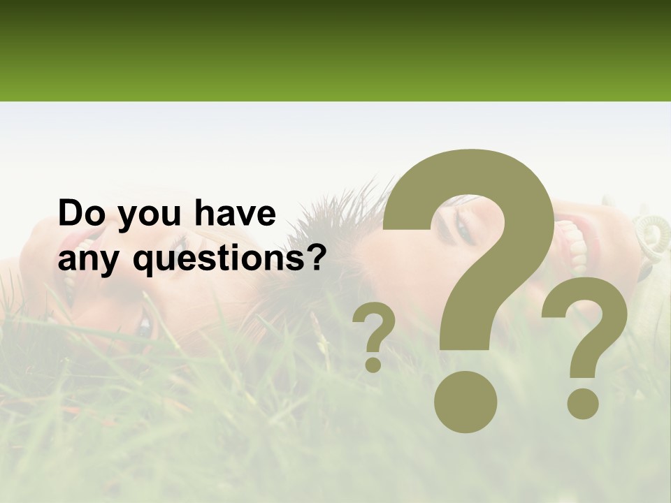 A Couple Of Women Laying On Top Of A Lush Green Field PowerPoint Template