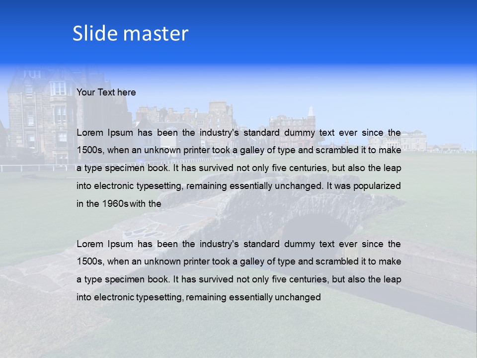 Green Stone Course PowerPoint Template