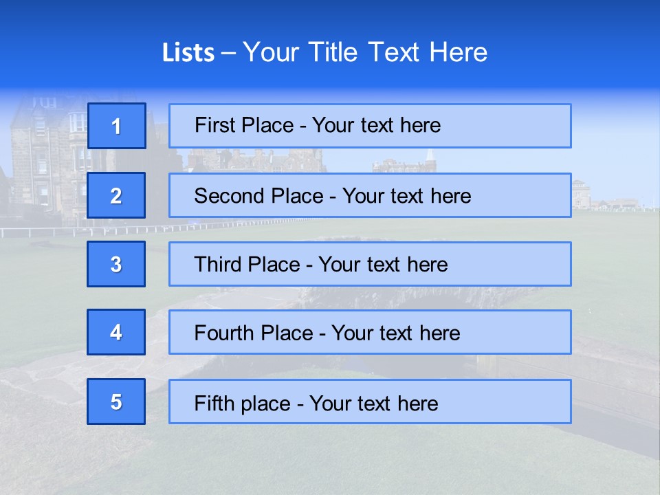 Green Stone Course PowerPoint Template