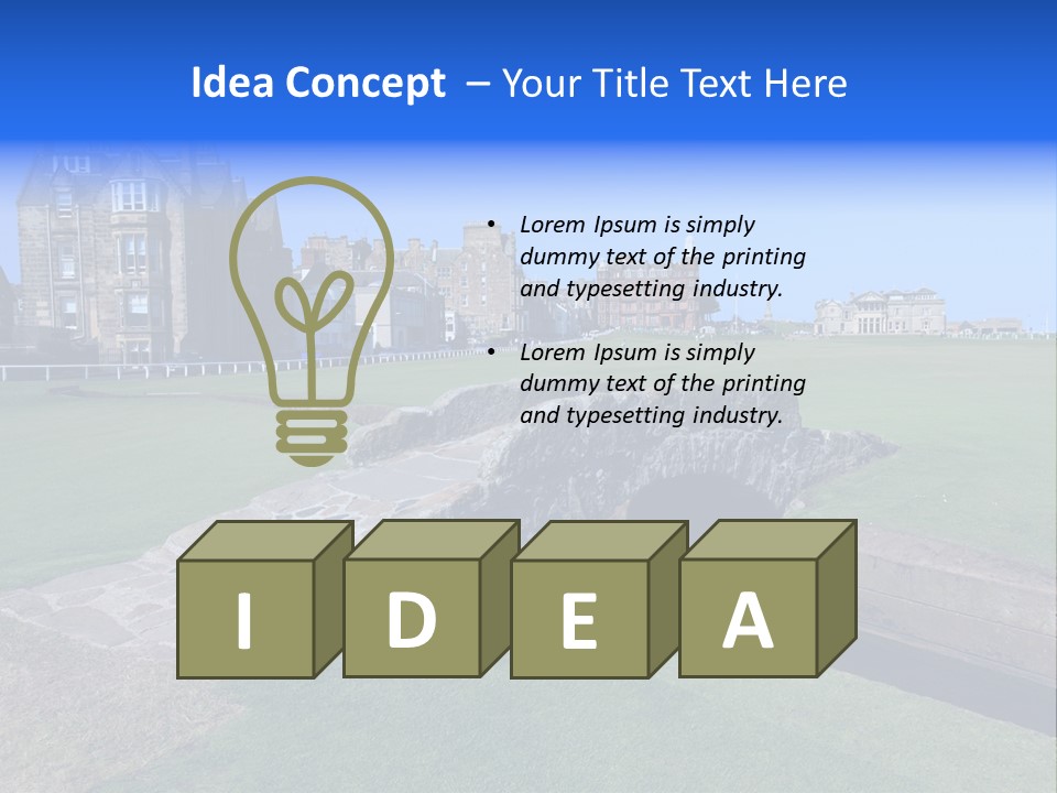 Green Stone Course PowerPoint Template