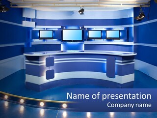Blue Display Studio PowerPoint Template