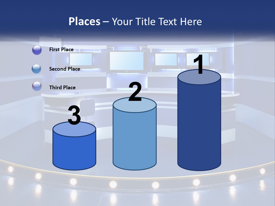 Blue Display Studio PowerPoint Template
