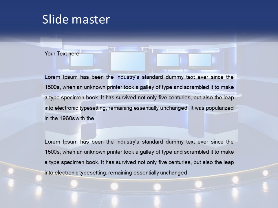 Blue Display Studio PowerPoint Template