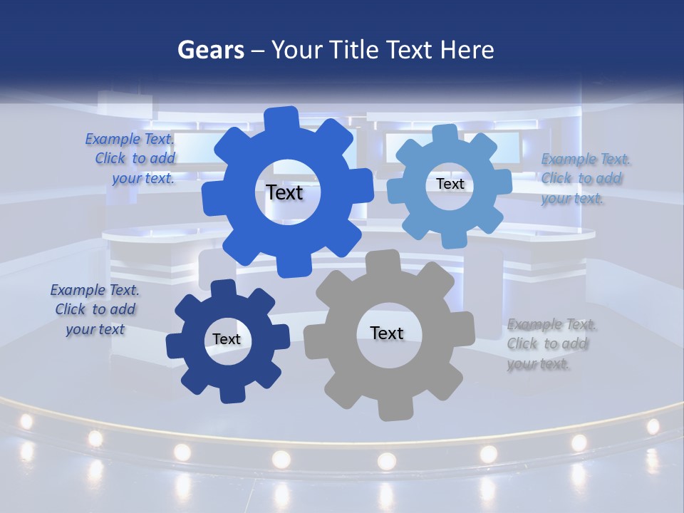 Blue Display Studio PowerPoint Template