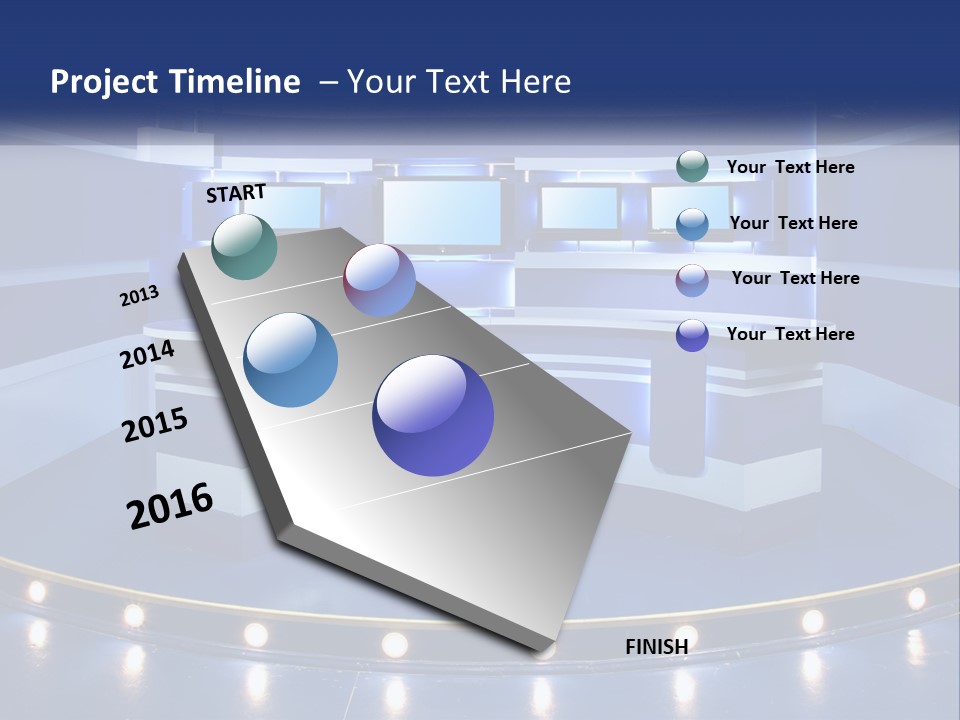Blue Display Studio PowerPoint Template