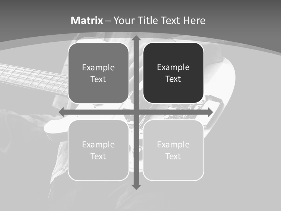 A Black And White Photo Of A Man Playing A Bass Guitar PowerPoint Template