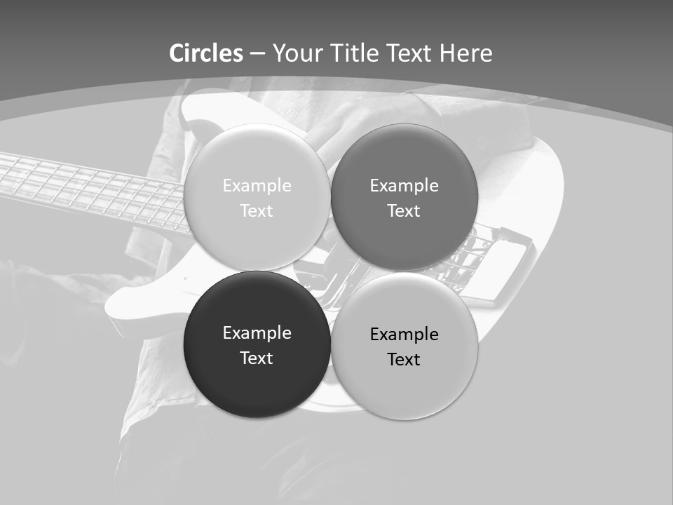 A Black And White Photo Of A Man Playing A Bass Guitar PowerPoint Template