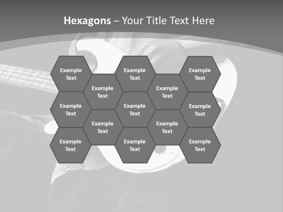 A Black And White Photo Of A Man Playing A Bass Guitar PowerPoint Template