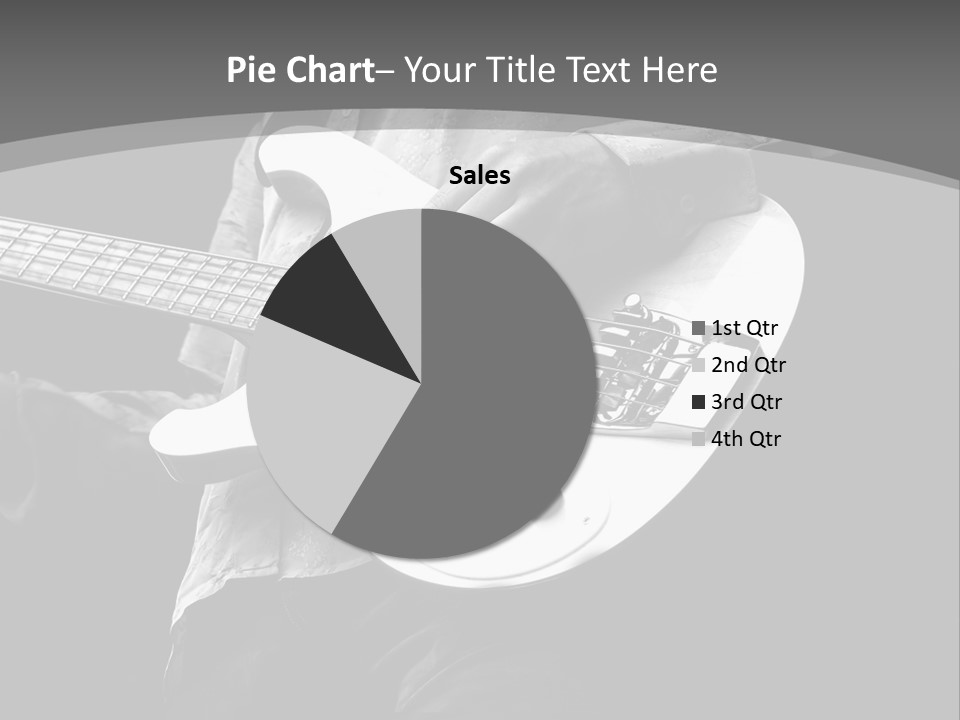 A Black And White Photo Of A Man Playing A Bass Guitar PowerPoint Template