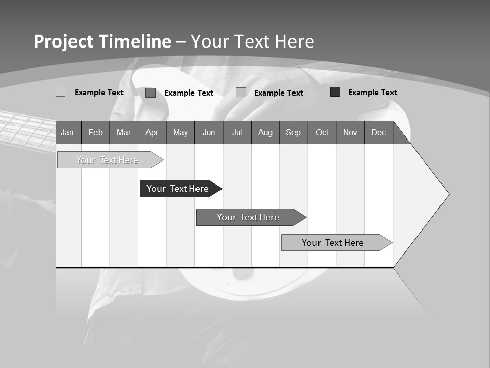 A Black And White Photo Of A Man Playing A Bass Guitar PowerPoint Template