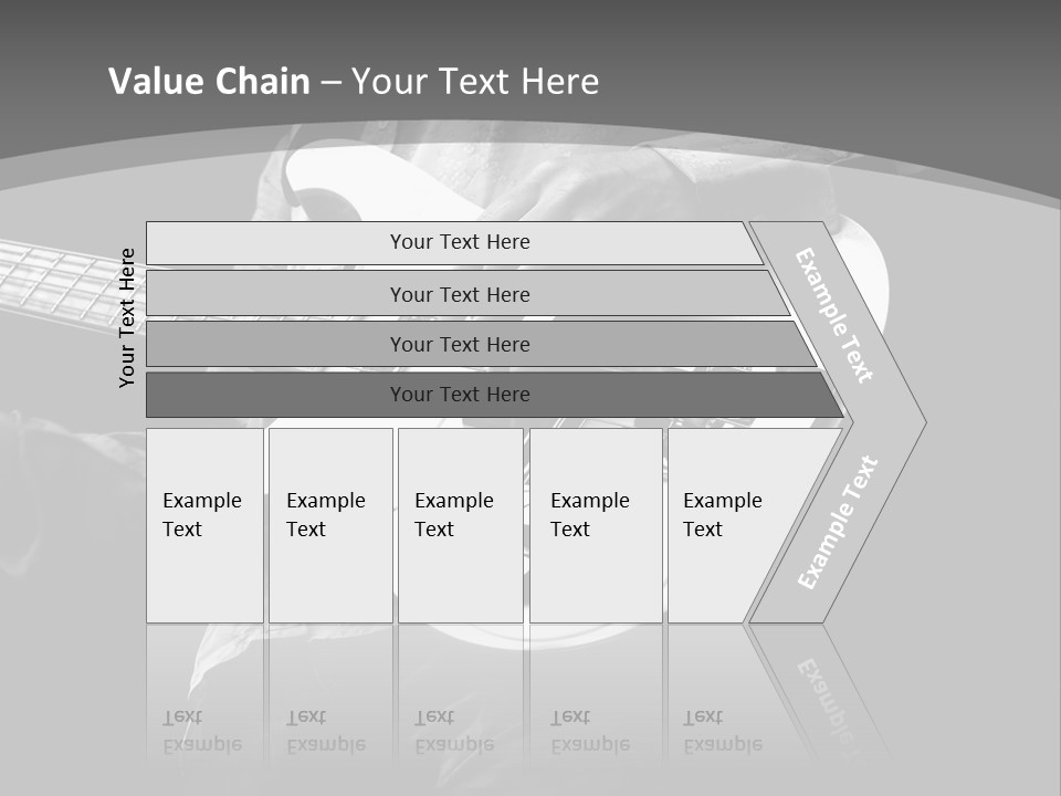 A Black And White Photo Of A Man Playing A Bass Guitar PowerPoint Template