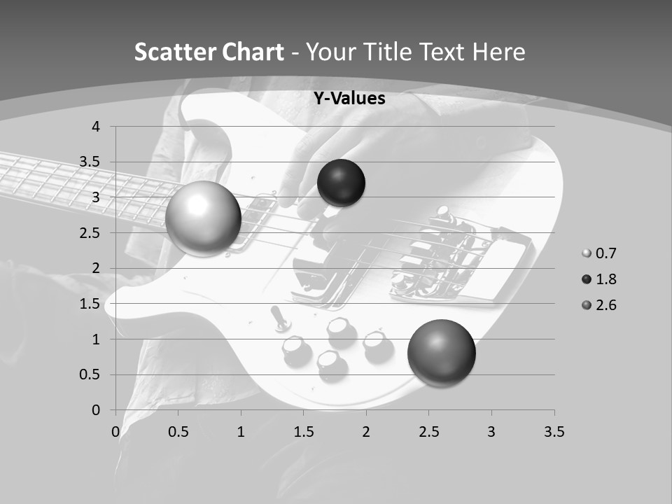 A Black And White Photo Of A Man Playing A Bass Guitar PowerPoint Template
