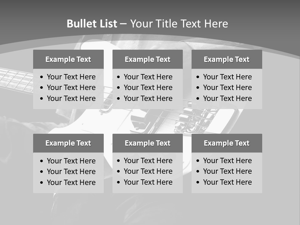 A Black And White Photo Of A Man Playing A Bass Guitar PowerPoint Template