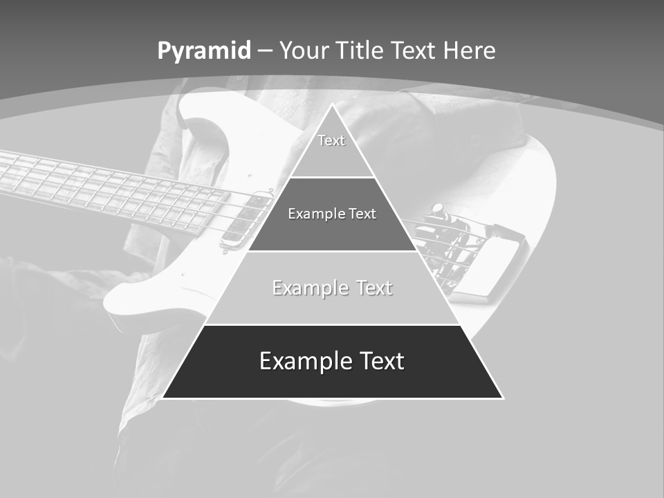 A Black And White Photo Of A Man Playing A Bass Guitar PowerPoint Template