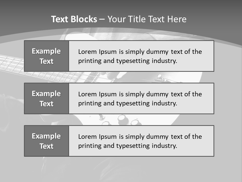 A Black And White Photo Of A Man Playing A Bass Guitar PowerPoint Template