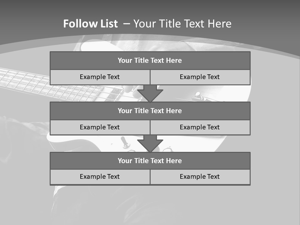 A Black And White Photo Of A Man Playing A Bass Guitar PowerPoint Template
