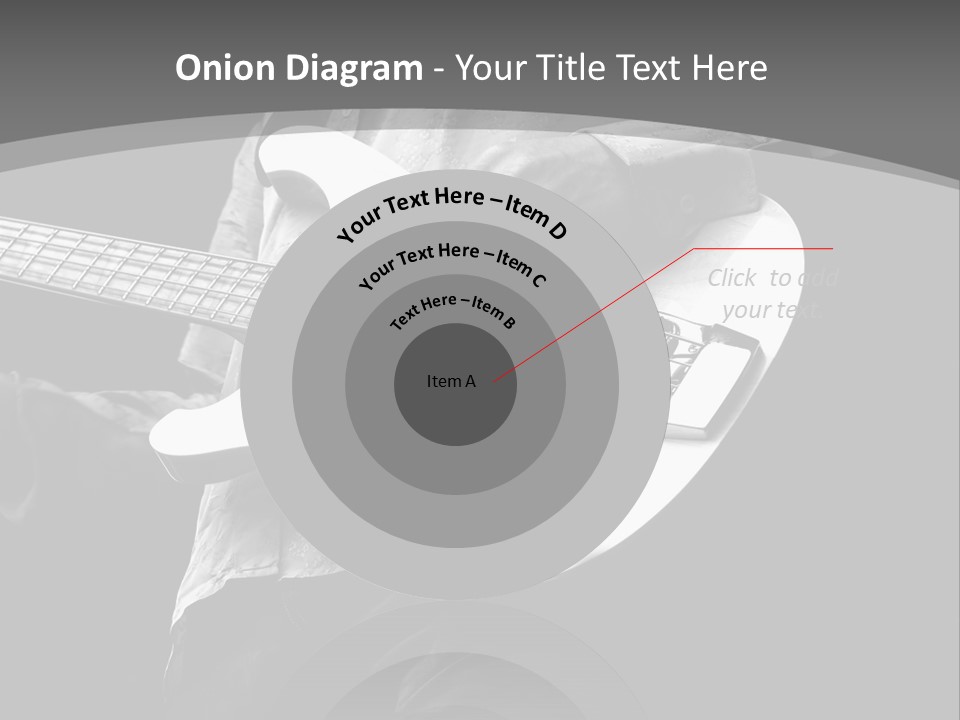 A Black And White Photo Of A Man Playing A Bass Guitar PowerPoint Template