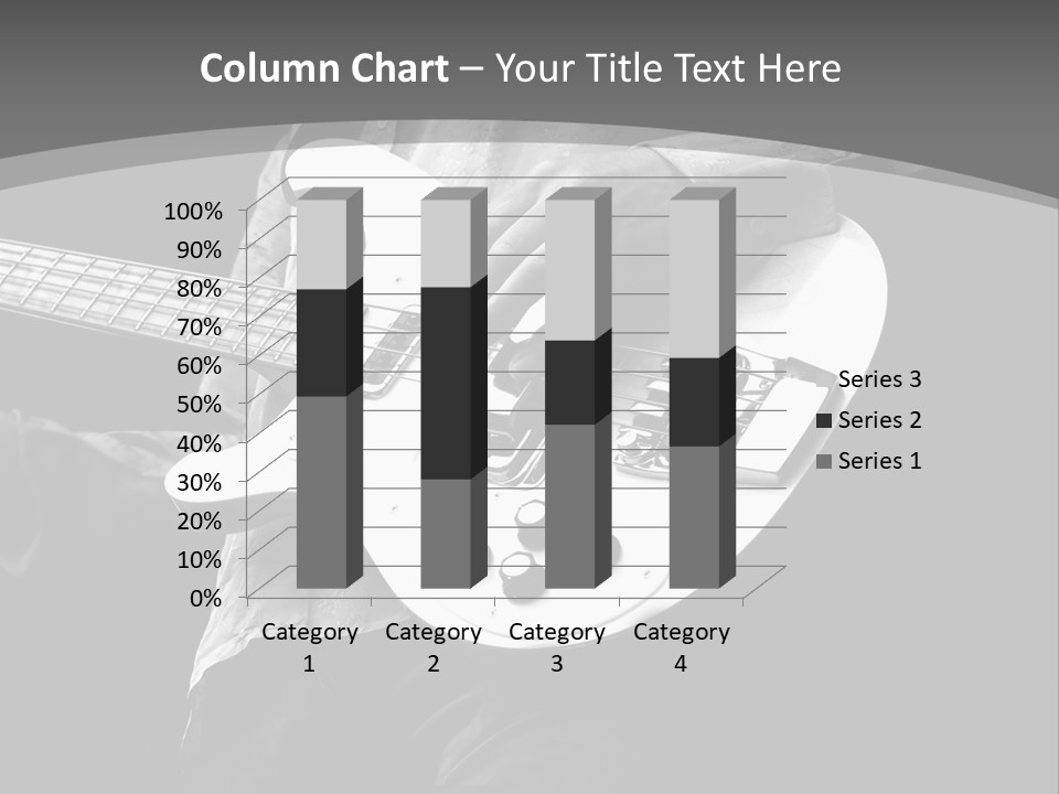 A Black And White Photo Of A Man Playing A Bass Guitar PowerPoint Template